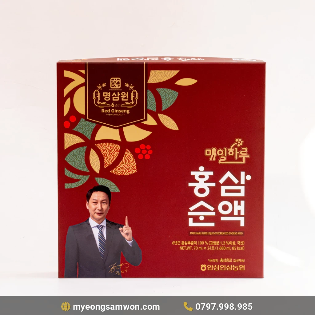 Hình Ảnh Nước Hồng Sâm Nguyên Chất Myeong Samwon 70ml x 24 Gói - Hình ảnh chi tiết