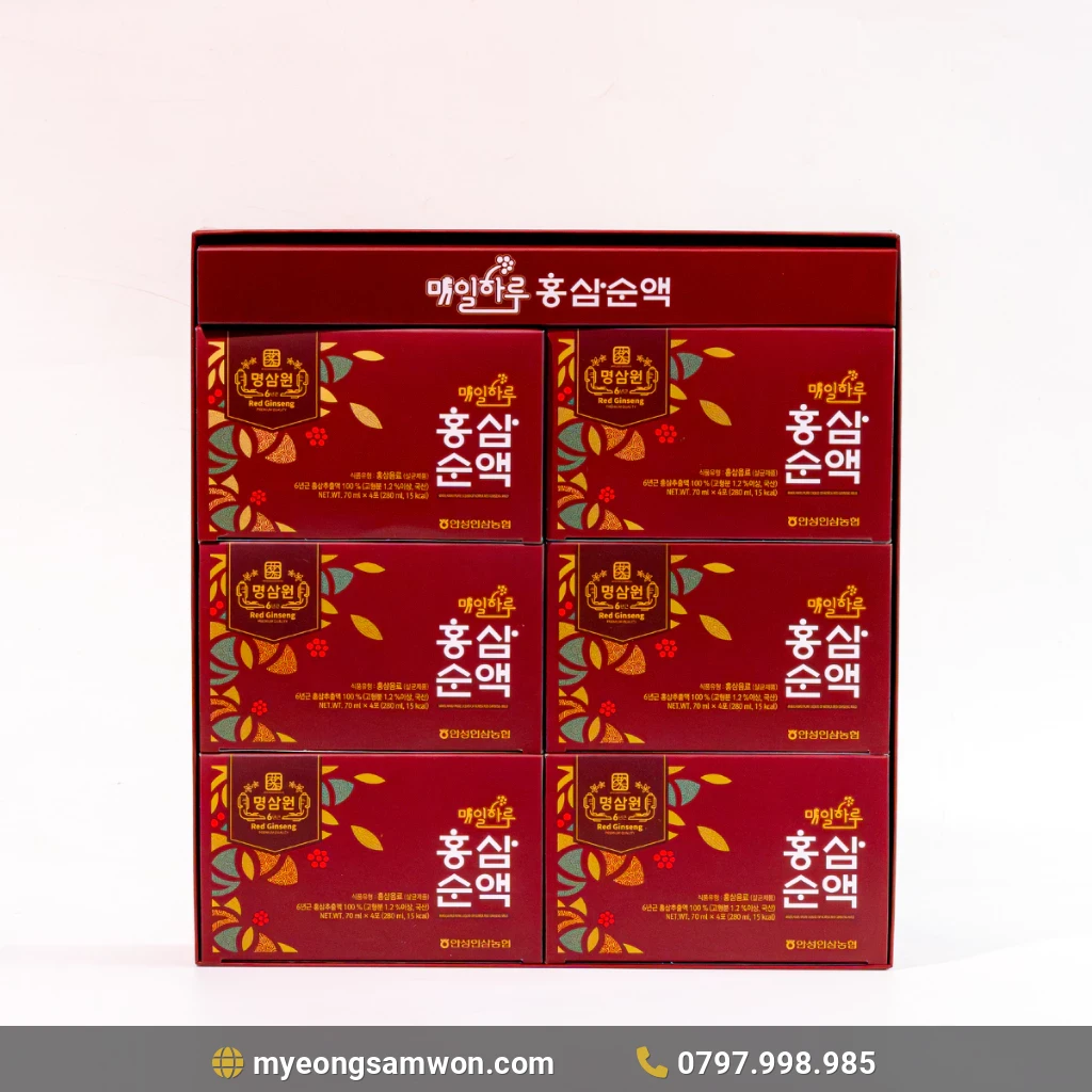Hình Ảnh Nước Hồng Sâm Nguyên Chất Myeong Samwon 70ml x 24 Gói - Hình ảnh chi tiết