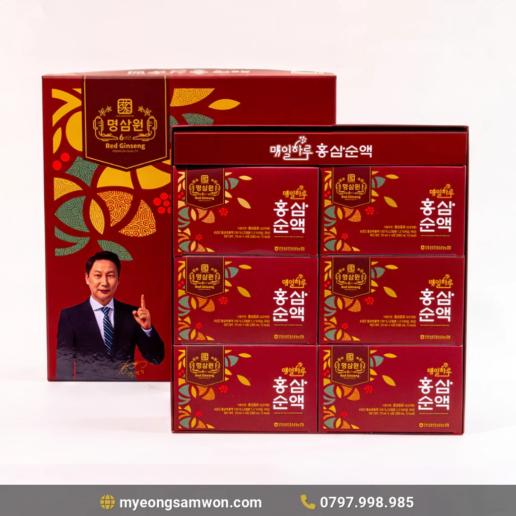 Hình Ảnh Nước Hồng Sâm Nguyên Chất Myeong Samwon 70ml x 24 Gói