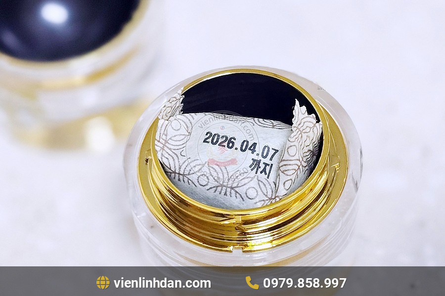 chi tiết hộp Viên Linh Đan KGC Jung Kwan Jang Hwang Jin Dan Cheon